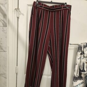 Pants Cato 18W maroon with white and black strip.
